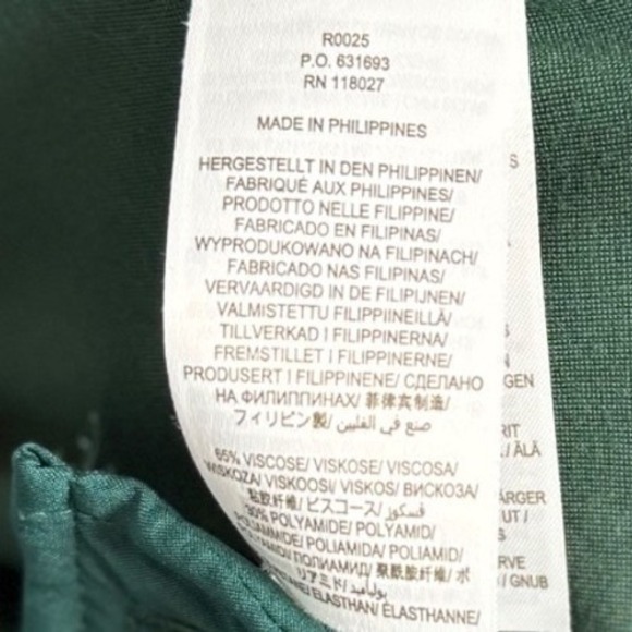 BODEN Ponte Pull On Crop Trousers, Green, Attached Belt Cotton Stretch, Size 8R - Picture 9 of 10